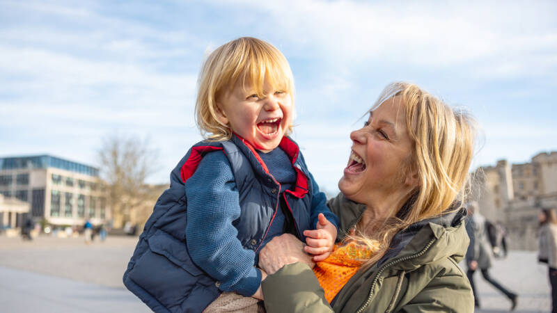 grandmother and grandson